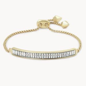 Kendra Scott gold “Jack” delicate white crystal adjustable bracelet